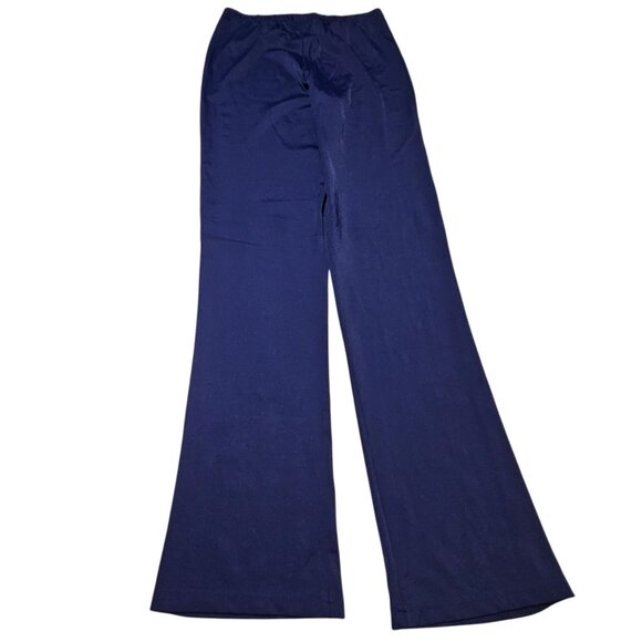 Elle Wide Leg Lounge Pants Womens Size Small Navy Blue Leggings Elastic Waist - Picture 3 of 4